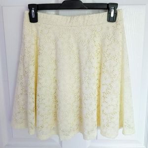 *Bongo Cream Lace Skater Skirt